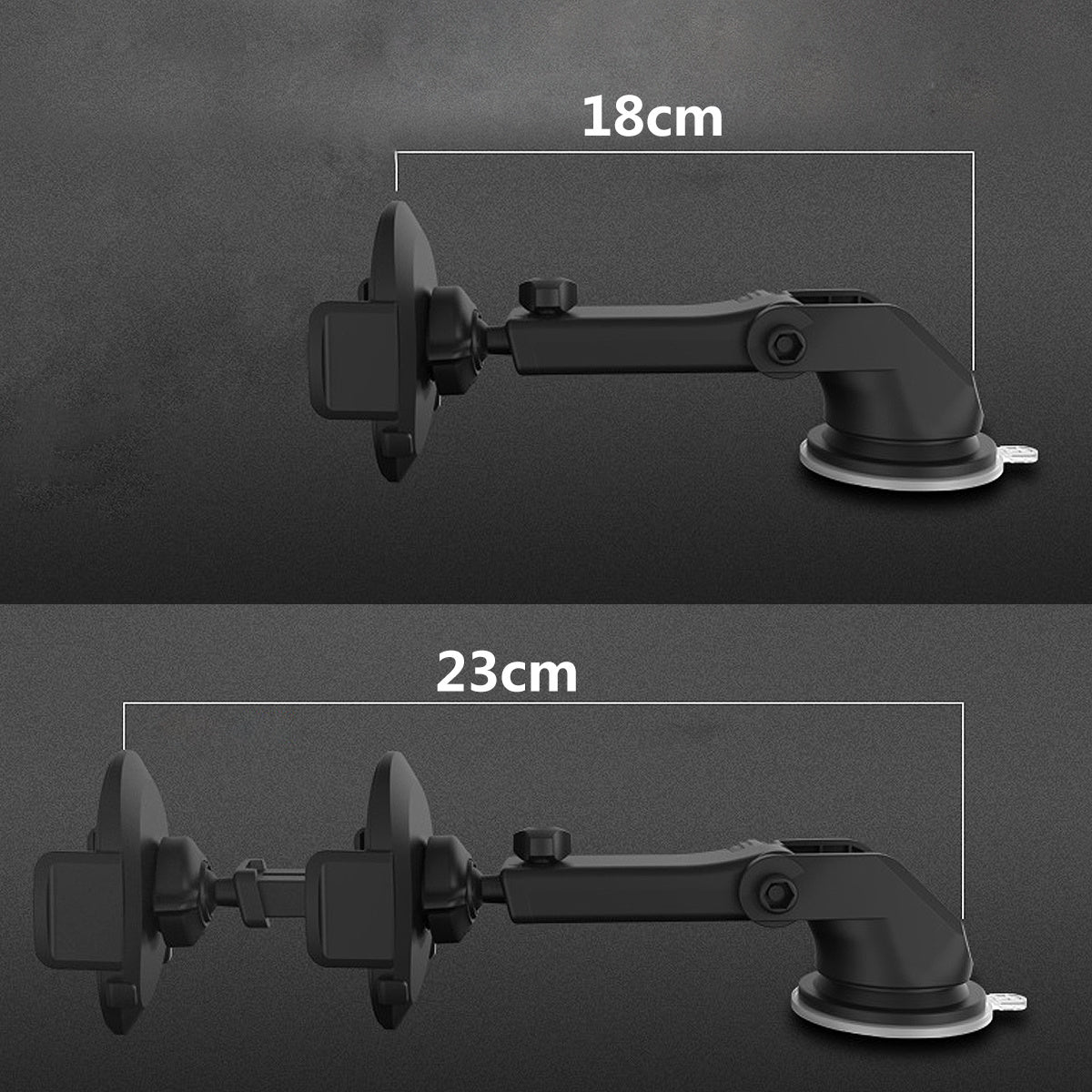 Telescopic Car Phone Mount – 360° Rotating Dashboard Suction Cup Holder for Phones Up to 7"