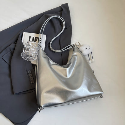 Women's Small Butterfly Hobo Bag – Vegan-Friendly Imitation Leather Shoulder Purse with Chain & Cloud Charm