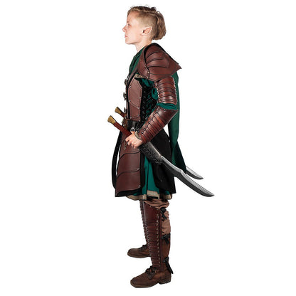 Medieval Leather Armor Elf Warrior Costume – Renaissance Cosplay Outfit for Adults
