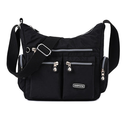 Women's Waterproof Nylon Crossbody Bag – Multi-Pocket Shoulder Bag with Retro Style