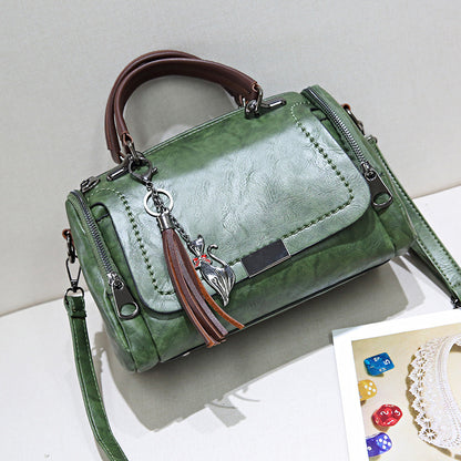 Fringed Tassel Crossbody Bag – Women's Vegan-Friendly Imitation Leather Shoulder Bag with Zipper