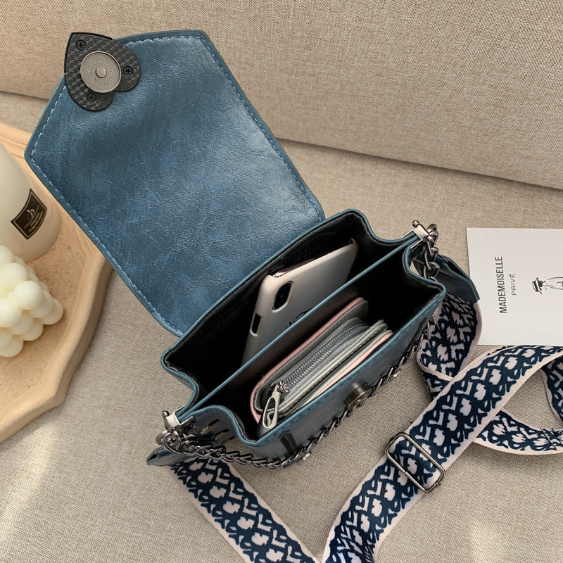 Women's PU Leather Crossbody Bag – Chain Strap Mini Messenger Purse