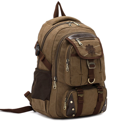 Canvas Hiking & Laptop Backpack – 20–35L Outdoor Daypack for Men