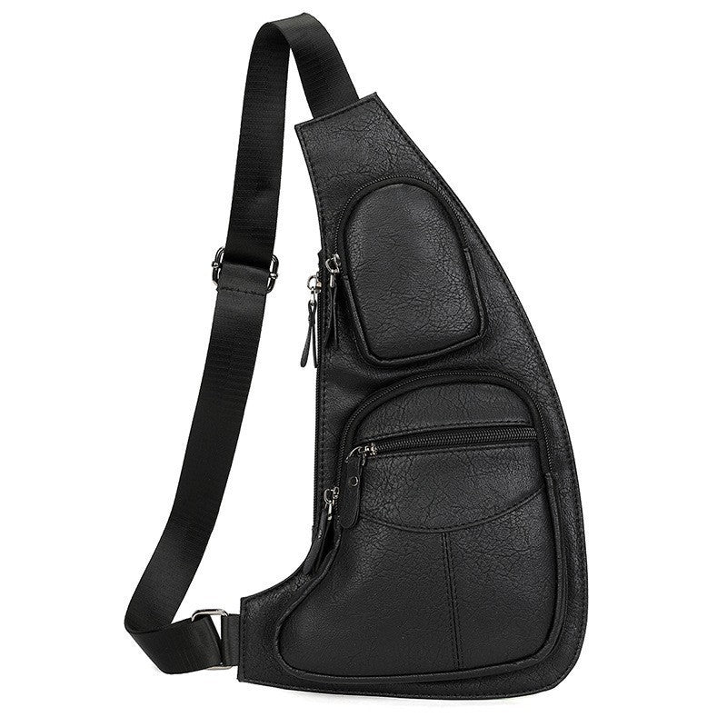 Men's Crossbody Chest Bag – Anti-Theft Waterproof PU Shoulder Bag for Outdoor & Travel