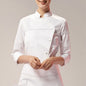 Women's Long Sleeve Chef Blouse – Poly-Cotton Kitchen Uniform Top | Black & White