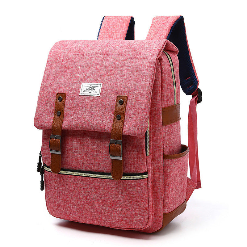 Vintage Canvas Backpack with USB Charging Port – Unisex Laptop School & Travel Bag
