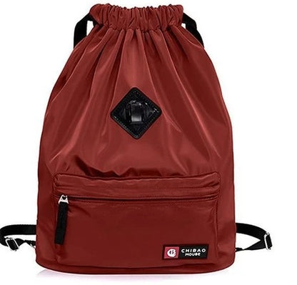 Women's Waterproof Nylon Drawstring Backpack – Lightweight Gym & Everyday Bag