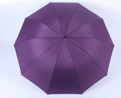 Large 3-Fold Windproof Umbrella – Super Strong 10-Rib Compact Travel Umbrella for Adults