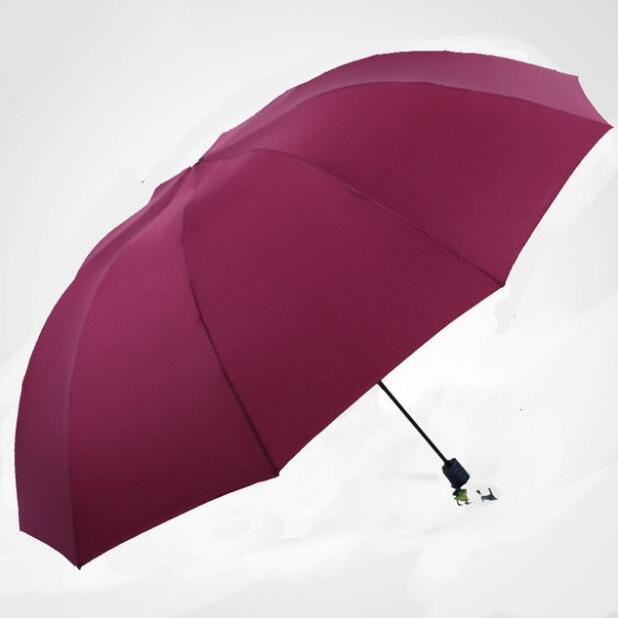 Large 3-Fold Windproof Umbrella – Super Strong 10-Rib Compact Travel Umbrella for Adults