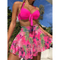 Women's 3-Piece Beach Set | Printed Bikini & Cover-Up Dress