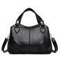 Women's Sheepskin Leather Shoulder Bag – Large Stitched Tote Crossbody Handbag