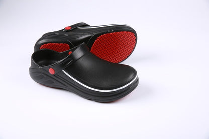 Non-Slip Chef Kitchen Shoes – Oil & Waterproof Work Clogs | Black & White