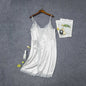 Women's Silky Satin Nightdress – Lingerie Sleepwear, S–XXXL | Black & Silver