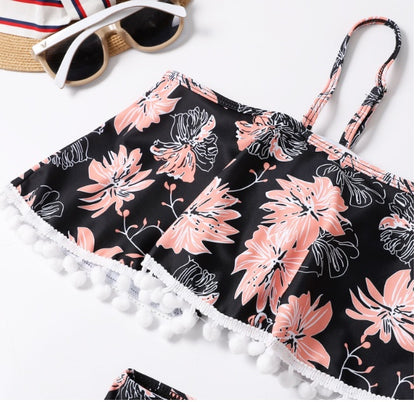 Retro High-waist ruffled swimsuit
