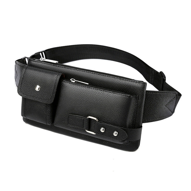 PU Leather Chest Bag – Men’s Waist Bag & Fanny Pack for Travel & Outdoors