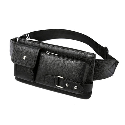 PU Leather Chest Bag – Men’s Waist Bag & Fanny Pack for Travel & Outdoors