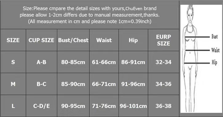 Size chart for bras with measurement diagram
