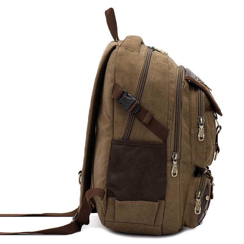 Canvas Hiking & Laptop Backpack – 20–35L Outdoor Daypack for Men