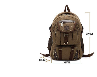 Canvas Hiking & Laptop Backpack – 20–35L Outdoor Daypack for Men