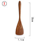 Wooden spatula with measurement details on a white background