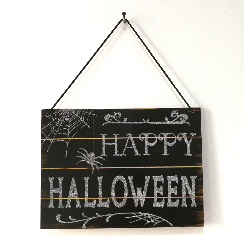Halloween Hanging Decoration Signs – Spooky Wooden Wall Decor for Home & Yard