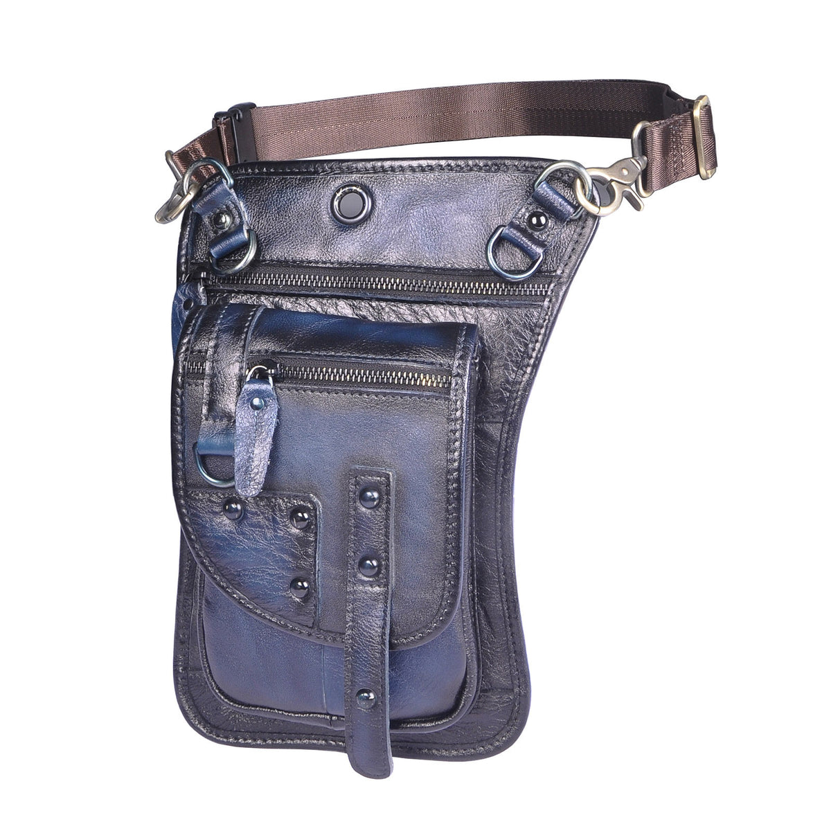 Genuine Leather Waist Bag – Men’s Cowhide Fanny Pack in Multiple Leather Finishes