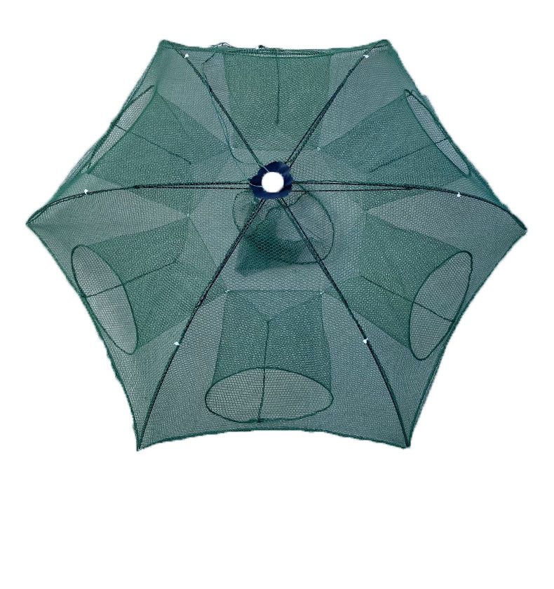 Automatic Folding Umbrella Fishing Net – Nylon Collapsible Cast Net | 4 to 24 Inlet Holes
