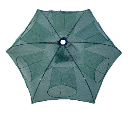 Automatic Folding Umbrella Fishing Net – Nylon Collapsible Cast Net | 4 to 24 Inlet Holes