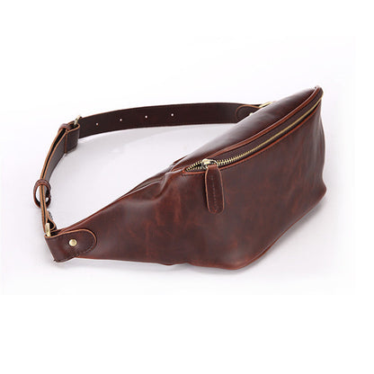 Men's Retro Crossbody Bag – Crazy Horse PU Leather Waist & Shoulder Bag