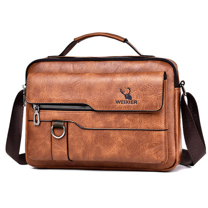 Men’s PU Leather Messenger Bag – Waterproof Shoulder Bag for Work, Travel & Daily Use