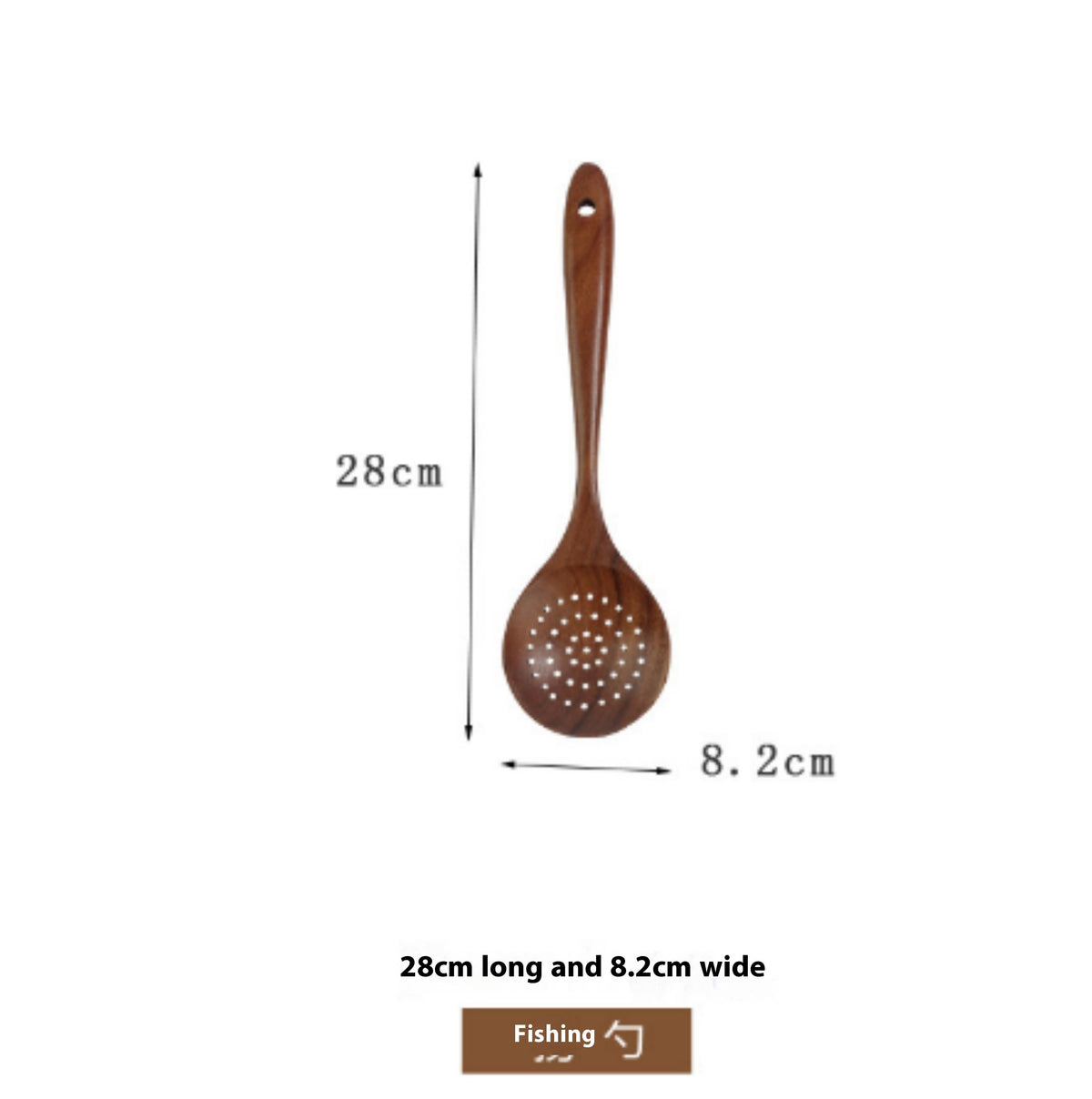 Wooden spoon with measurements on a white background