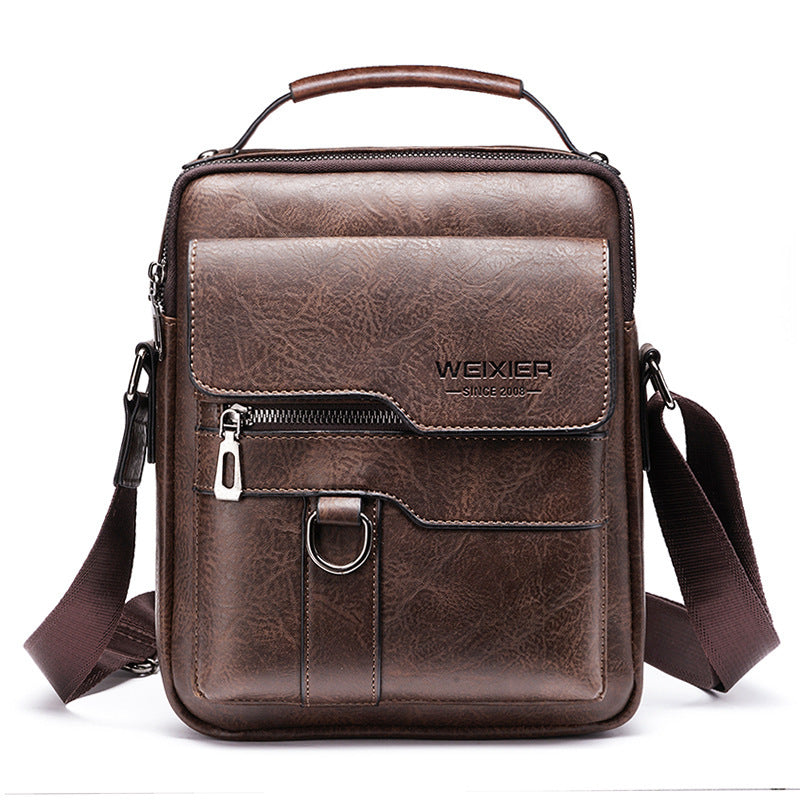 Men’s PU Leather Messenger Bag – Waterproof Shoulder Bag for Work, Travel & Daily Use