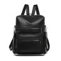 Women's PU Leather Backpack – Large Capacity Waterproof Bag