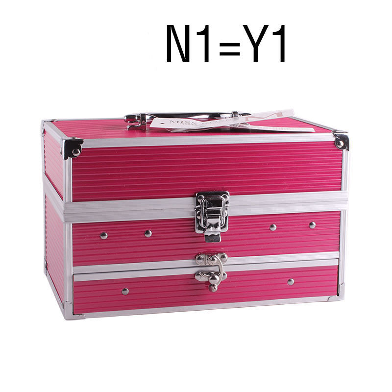 Pink storage box with silver accents on a white background