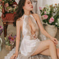 Women's Satin Lace Lingerie Nightgown – Sling Slip Dress, S & L | Black Red White