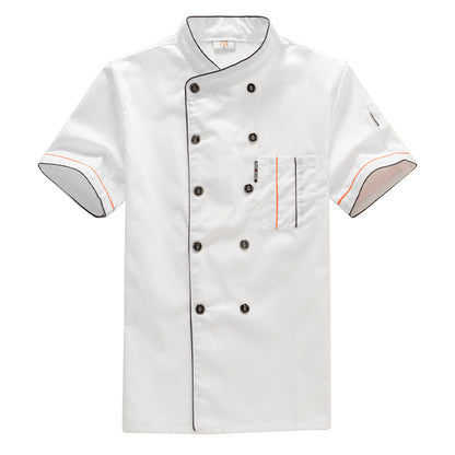 Short Sleeve Chef Shirt – Unisex Poly-Cotton Kitchen Uniform | White, Red, Black