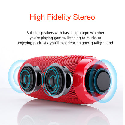 360° Portable Bluetooth Speaker – IPX5 Waterproof, FM Radio, 10-Hour Battery