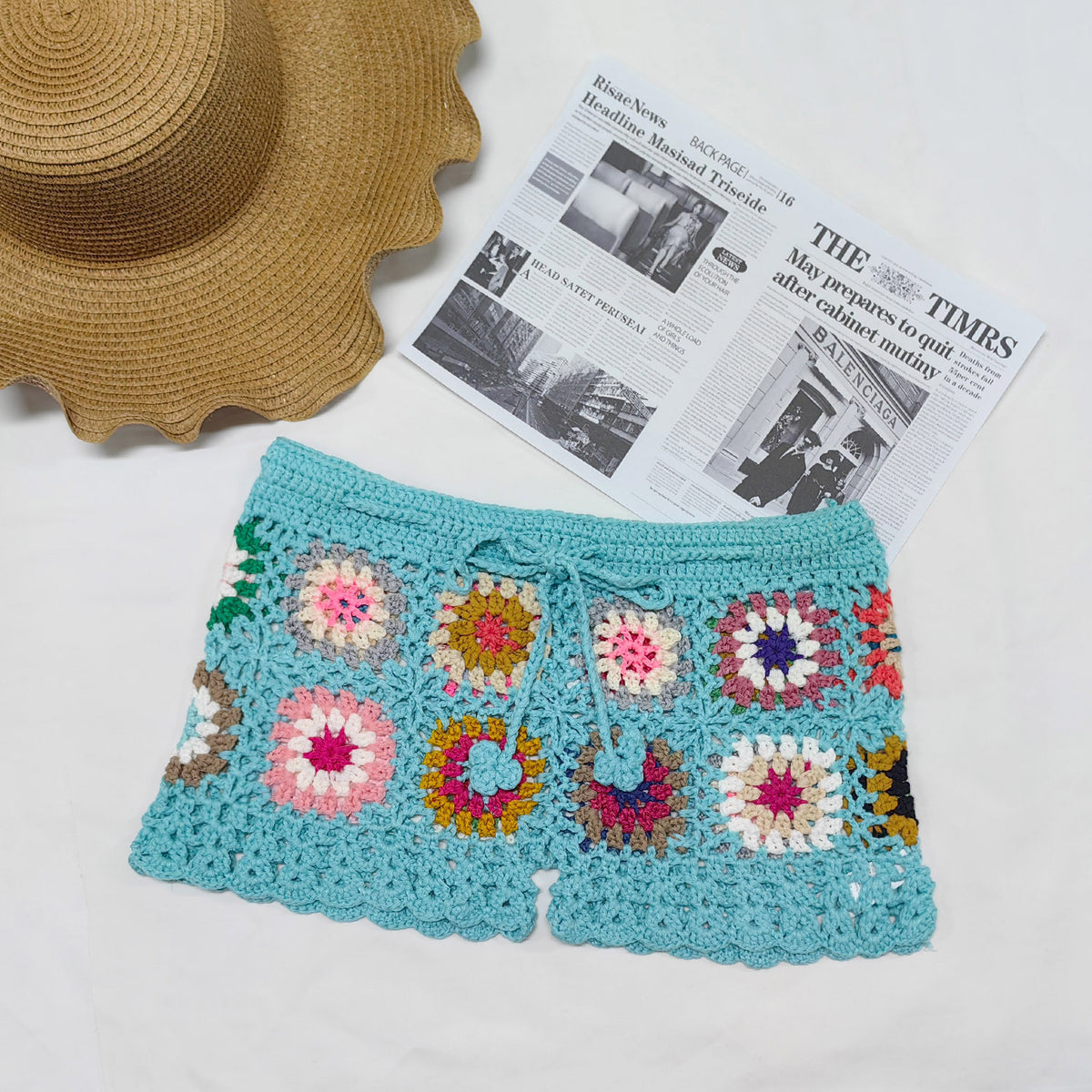 Super Cute Women's Crocheted Stitching Beach Shorts Bikini Cover-Up