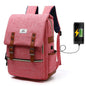 Vintage Canvas Backpack with USB Charging Port – Unisex Laptop School & Travel Bag