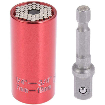 Universal Socket Wrench with Power Drill Adapter | Fits 7mm–19mm Bolts | 7 Colors