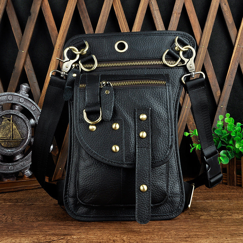 Genuine Leather Waist Bag – Men’s Cowhide Fanny Pack in Multiple Leather Finishes