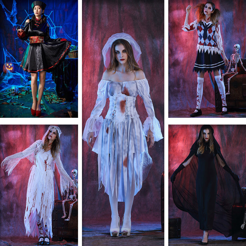 Women's Halloween Costume Set | Bride, Vampire, Zombie & More Styles