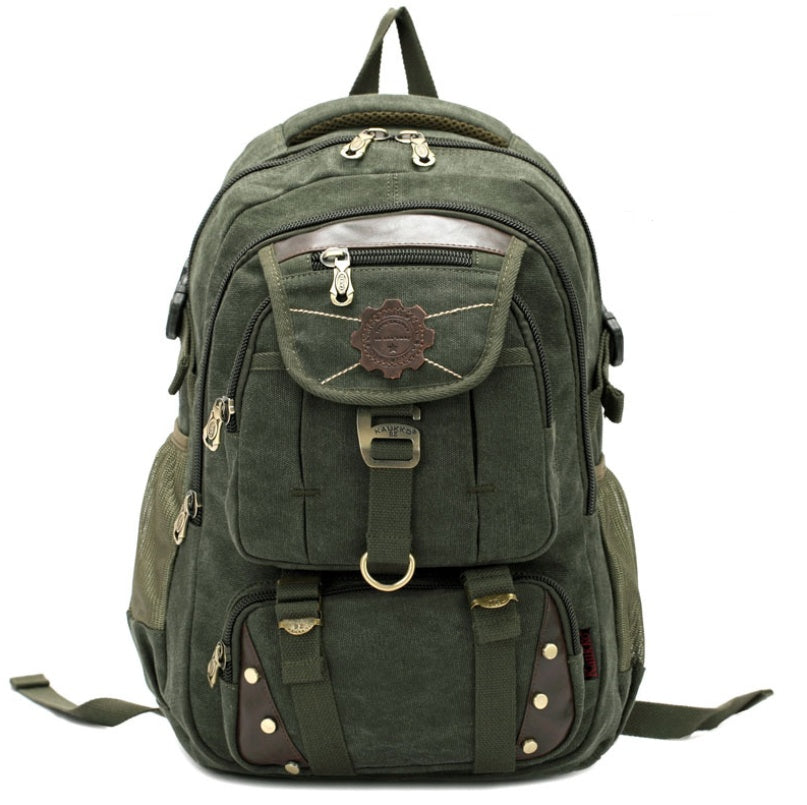 Canvas Hiking & Laptop Backpack – 20–35L Outdoor Daypack for Men