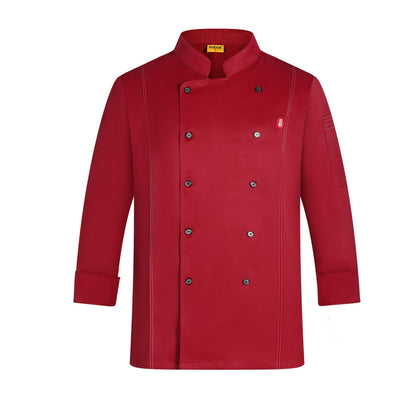 Men's Long Sleeve Chef Coat – Cotton Kitchen & Baking Jacket | 4 Colors