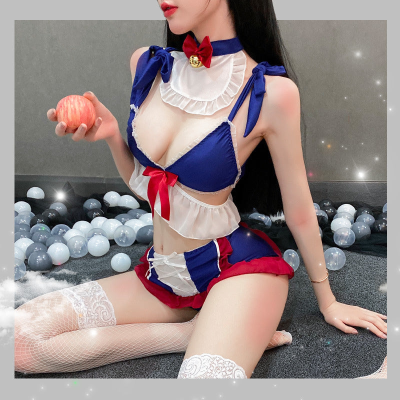 Cute Bow Lace Mini Dress Lingerie Set | Soft Girl Cosplay Outfit