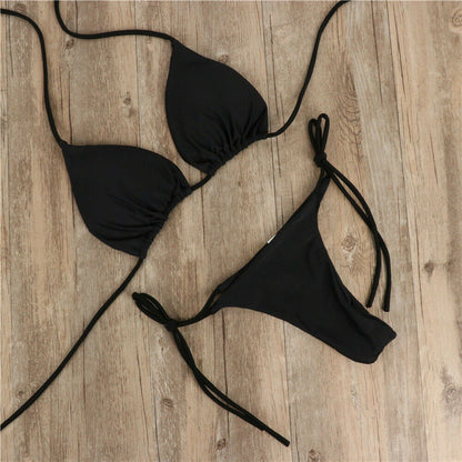 Women's Halter Neck Tie Bikini Set | Two-Piece Swimsuit in 7 Colors