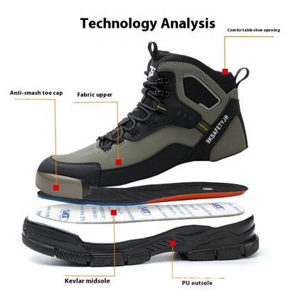 Men's High-Top Safety Work Boots – Steel Toe, Anti-Puncture, EU 37–48