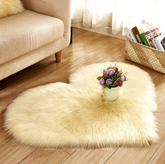 Plush Heart Shaped Fluffy Rug – Non-Slip Soft Carpet for Living Room & Home Decor