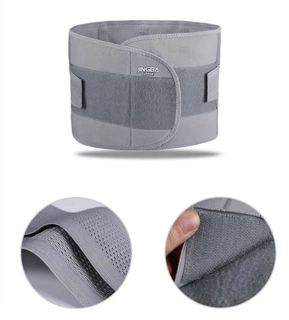 Gray waist belt with fabric texture details on a white background