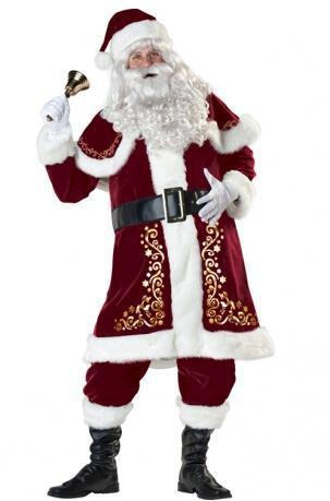 Santa Claus Couples Costume Set – Velvet Christmas Party Outfit for Men & Women